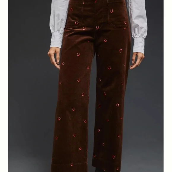 Maeve The Colette Corduroy Wide-Leg Crop Pants - Picture 2 of 5